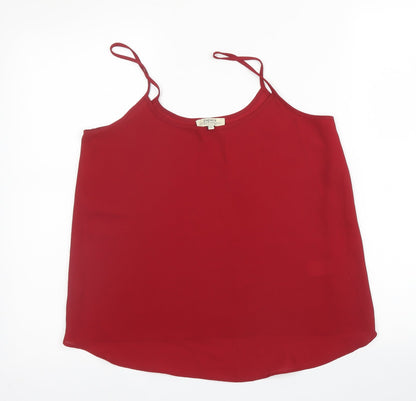 Papaya Womens Red  Polyester Camisole Blouse Size 10 Round Neck
