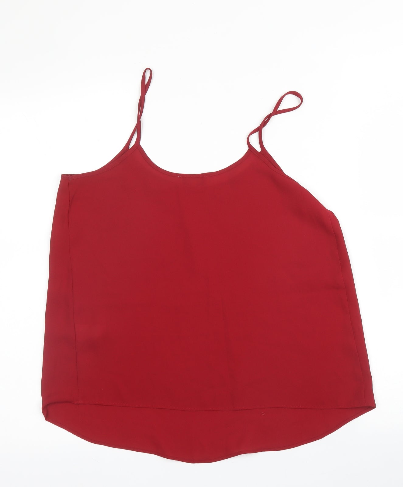 Papaya Womens Red  Polyester Camisole Blouse Size 10 Round Neck