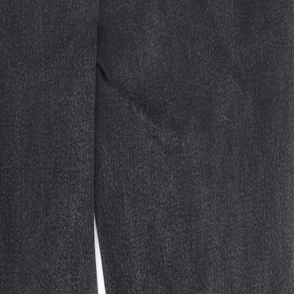 M&S Womens Grey  Cotton Skinny Jeans Size 8 L28 in Slim Zip