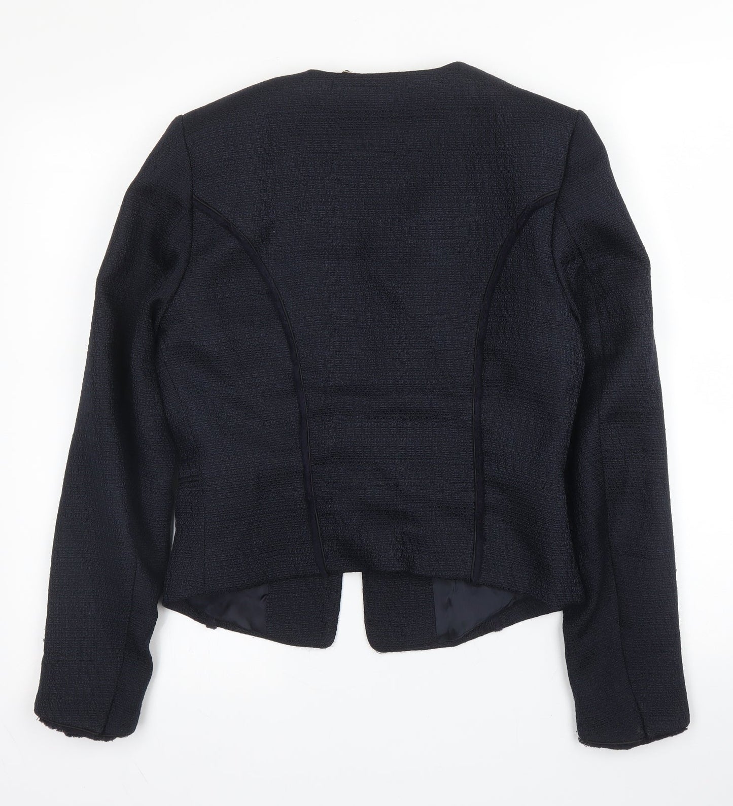 H&M Womens Blue  Polyester Jacket Blazer Size 8