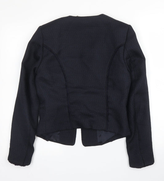 H&M Womens Blue  Polyester Jacket Blazer Size 8