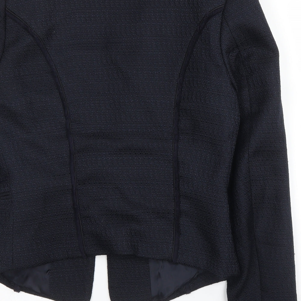 H&M Womens Blue  Polyester Jacket Blazer Size 8