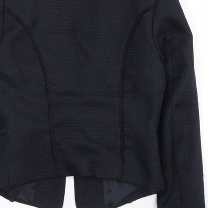 H&M Womens Blue  Polyester Jacket Blazer Size 8