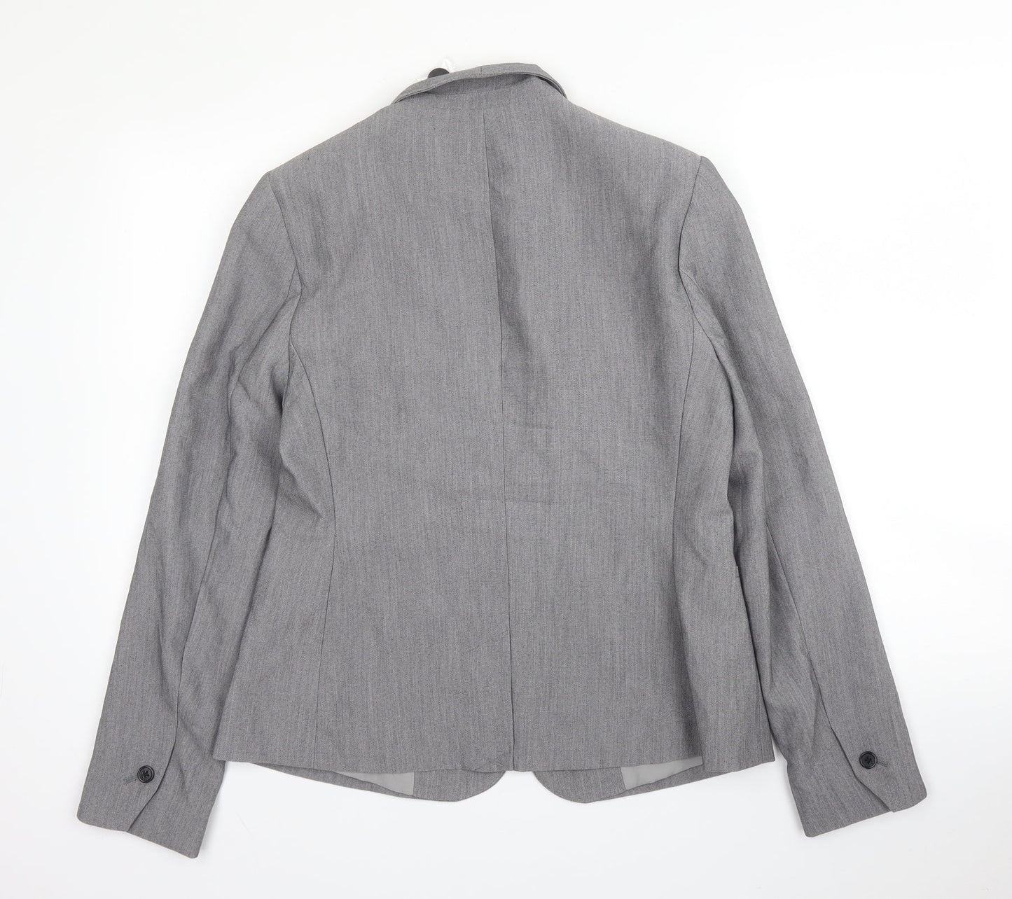 Papaya Womens Grey  Polyester Jacket Blazer Size 12