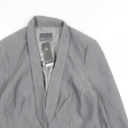 Papaya Womens Grey  Polyester Jacket Blazer Size 12