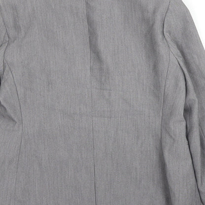 Papaya Womens Grey  Polyester Jacket Blazer Size 12