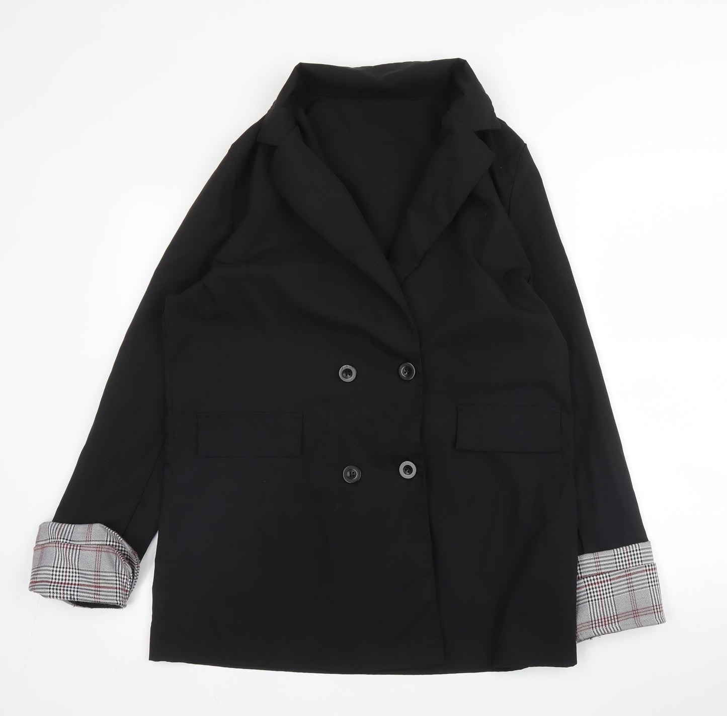 SheIn Womens Black  Polyester Jacket Blazer Size L