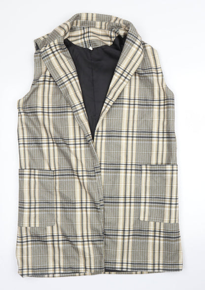 SheIn Womens Beige Plaid  3-in-1 Jacket Blazer Size L