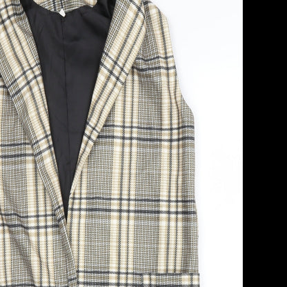 SheIn Womens Beige Plaid  3-in-1 Jacket Blazer Size L