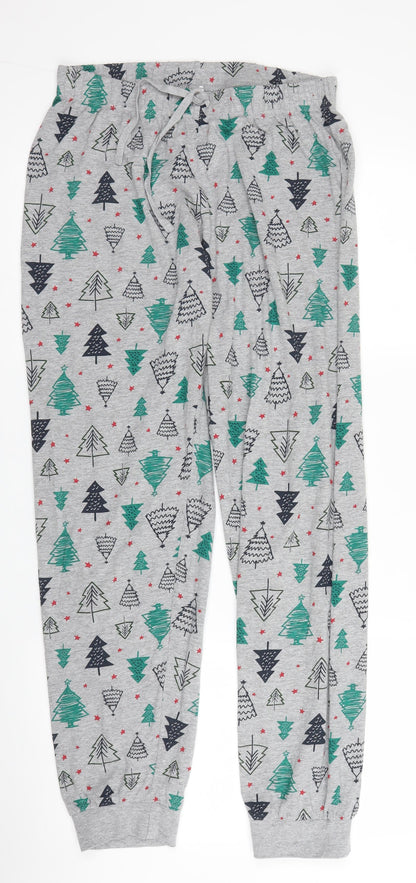 Primark Womens Grey Solid Cotton Chemise Pyjama Set Size XS   - Christmas