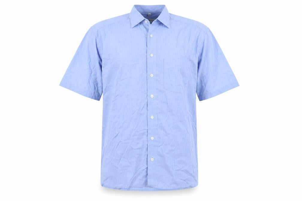 Mens UK Size L Royal Class Blue  Button-Up Short Sleeve Casual Shirt