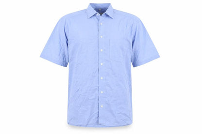 Mens UK Size L Royal Class Blue  Button-Up Short Sleeve Casual Shirt