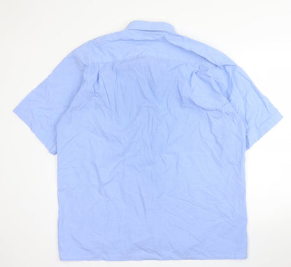 Royal Class Mens Blue  Cotton  Button-Up Size L Collared Button