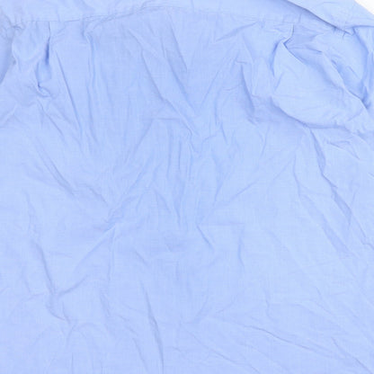 Royal Class Mens Blue  Cotton  Button-Up Size L Collared Button