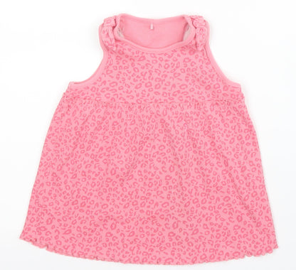 George Girls Pink Animal Print Cotton Capri Pyjama Set Size 3 Years   - Leopard print