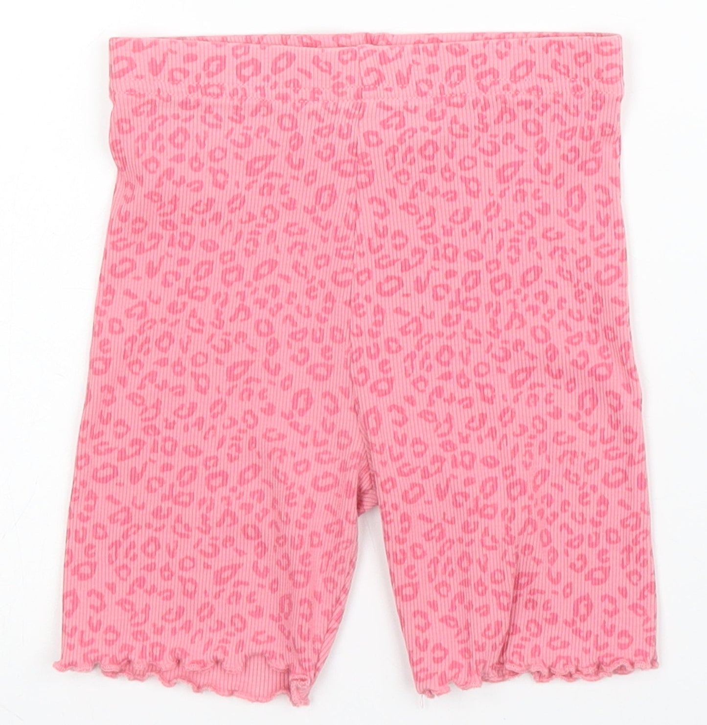 George Girls Pink Animal Print Cotton Capri Pyjama Set Size 3 Years   - Leopard print