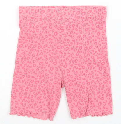 George Girls Pink Animal Print Cotton Capri Pyjama Set Size 3 Years   - Leopard print