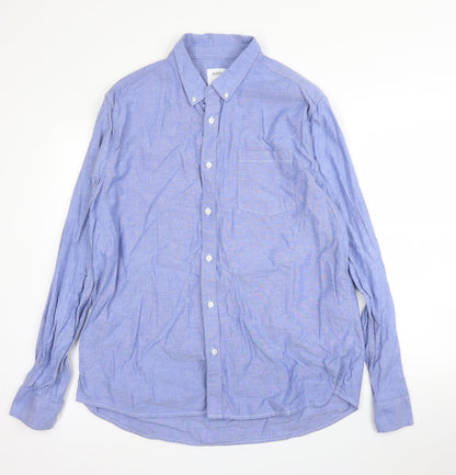 Mens UK Size XL Burton Blue  Button-Up Long Sleeve Casual Shirt