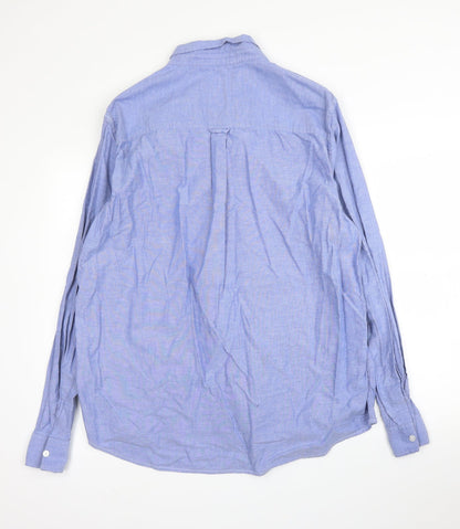 Mens UK Size XL Burton Blue  Button-Up Long Sleeve Casual Shirt