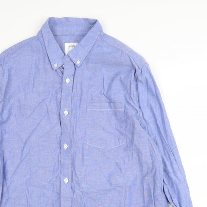 Mens UK Size XL Burton Blue  Button-Up Long Sleeve Casual Shirt