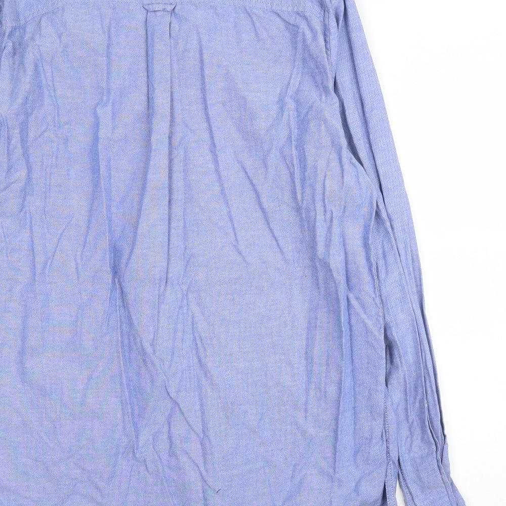 Mens UK Size XL Burton Blue  Button-Up Long Sleeve Casual Shirt