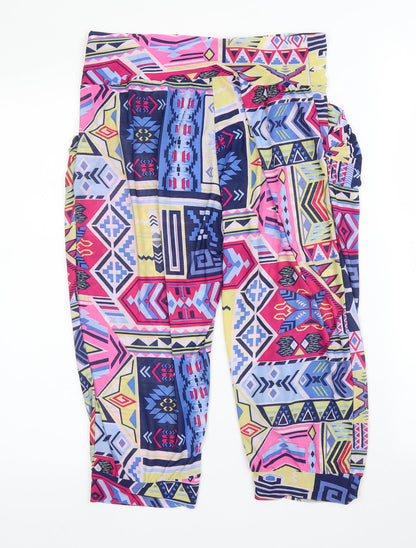 Womens UK Size S Preworn Regular Fit Harem Pink Trousers