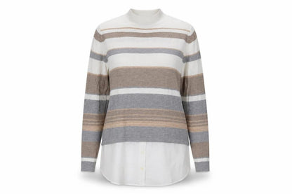 Front view of F&F women’s silver paisley polyester pullover sweatshirt, size UK 12, pullover