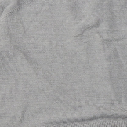 Classic Womens Grey Crew Neck  Acrylic Cardigan Jumper Size M   - soft touch