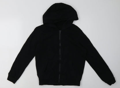 George Boys Black  Cotton Full Zip Hoodie Size 9-10 Years  Zip