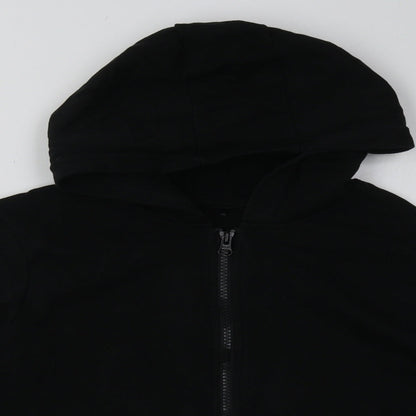 George Boys Black  Cotton Full Zip Hoodie Size 9-10 Years  Zip