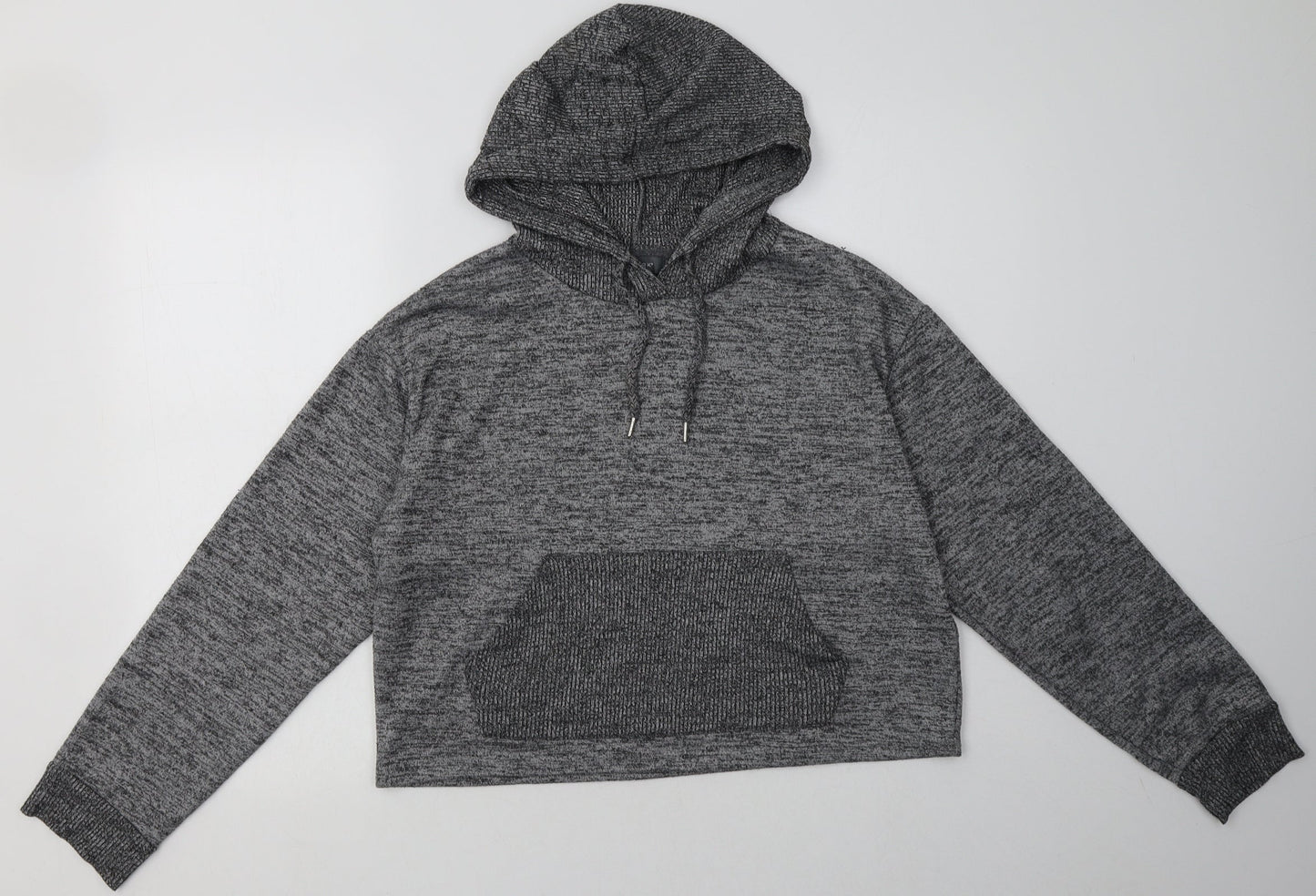 Primark Womens Grey  Polyester Pullover Hoodie Size M  Pullover - Cropped