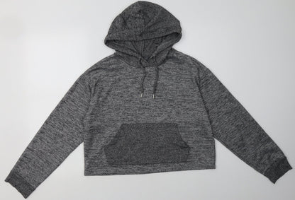 Primark Womens Grey  Polyester Pullover Hoodie Size M  Pullover - Cropped