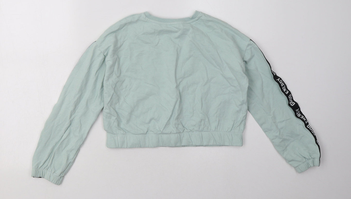 George Girls Green  Cotton Cape Sweatshirt Size 9-10 Years  Pullover - good energy