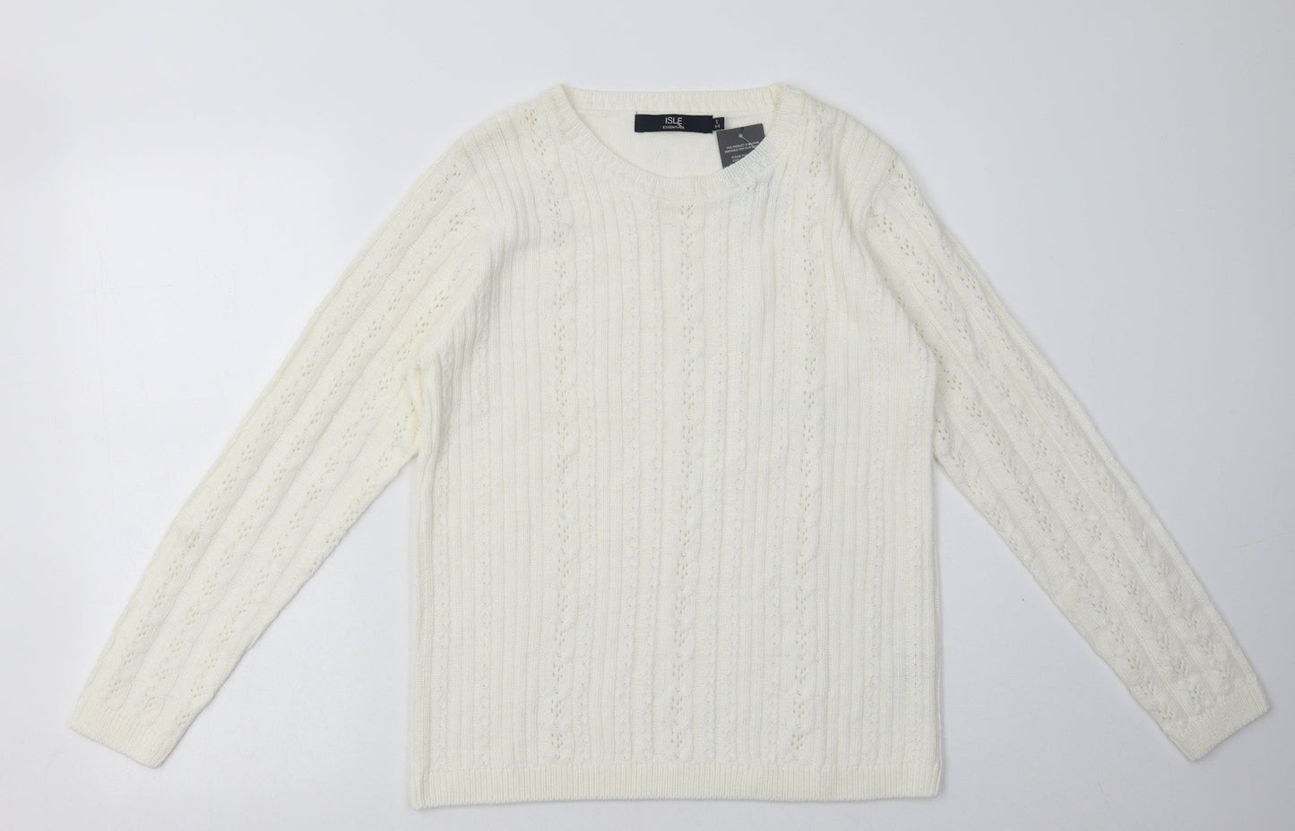 Womens UK Size S EWM White Pullover Sweatshirt