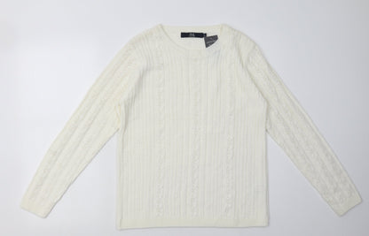 Womens UK Size S EWM White Pullover Sweatshirt