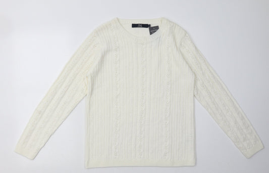 Womens UK Size S EWM White Pullover Sweatshirt