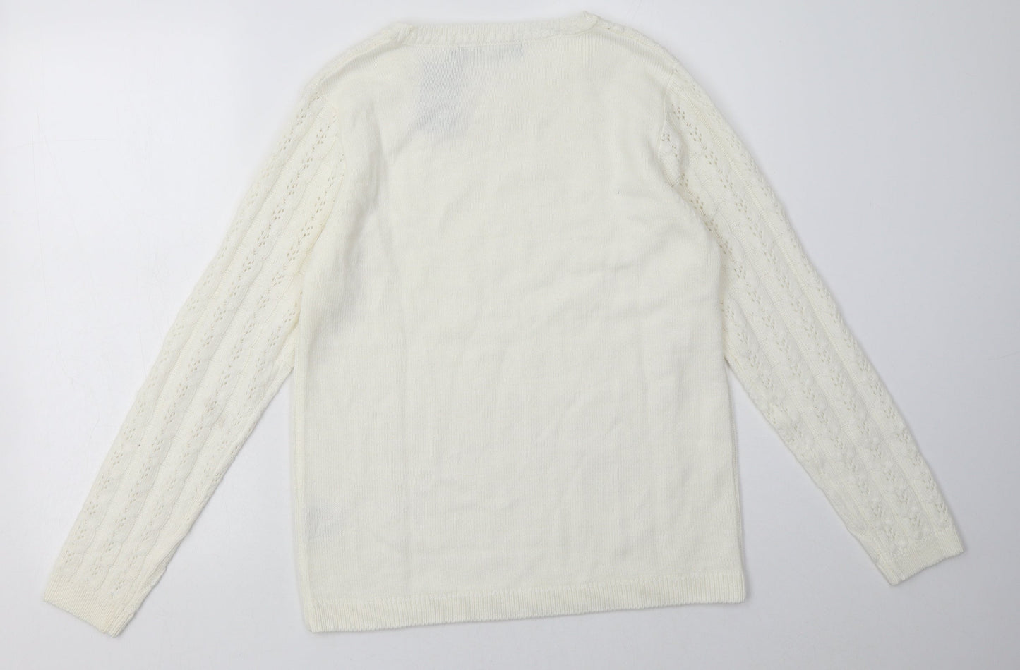 Womens UK Size S EWM White Pullover Sweatshirt