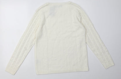 Womens UK Size S EWM White Pullover Sweatshirt