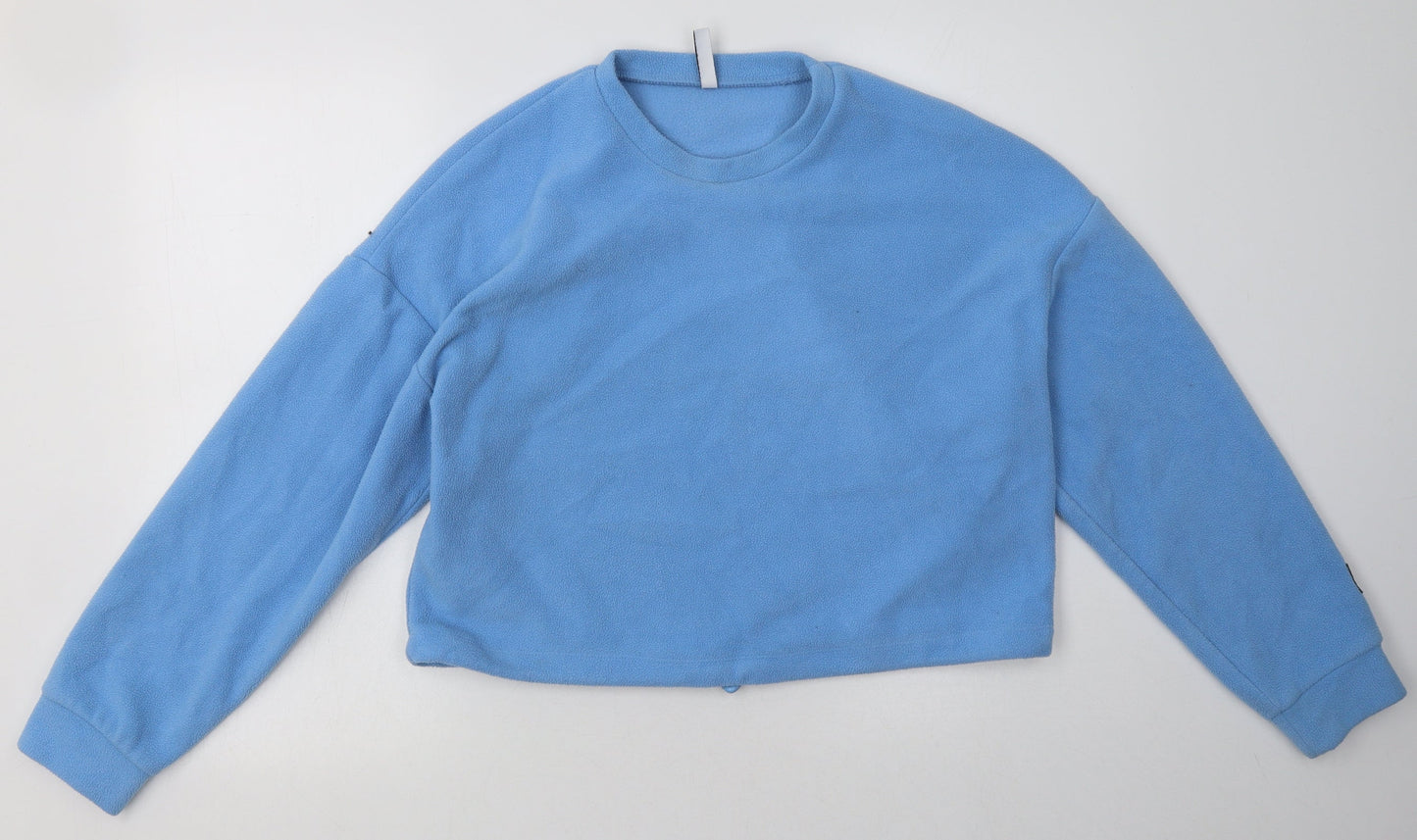 Stradivarius Womens Blue  Polyester Pullover Sweatshirt Size S  Pullover - Cropped