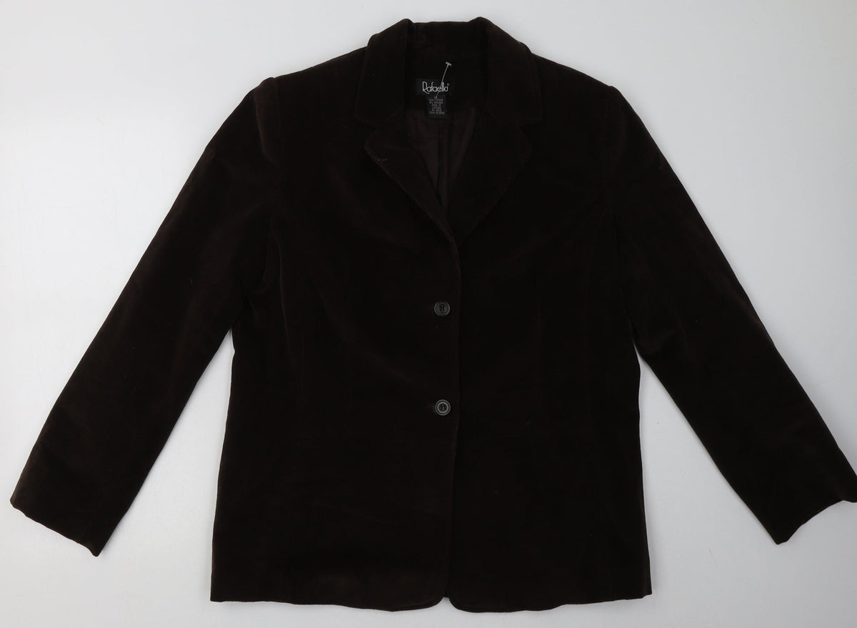 Additional front view of Rafaella women’s brown jacket blazer, size UK 14