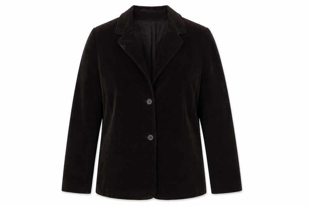 Front view of Rafaella women’s brown jacket blazer, size UK 14
