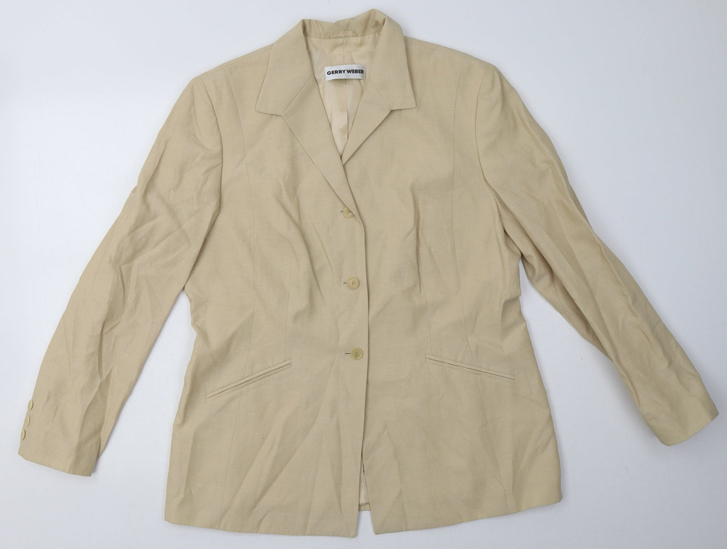 Gerry Weber Womens Beige   Jacket Blazer Size 14  Button