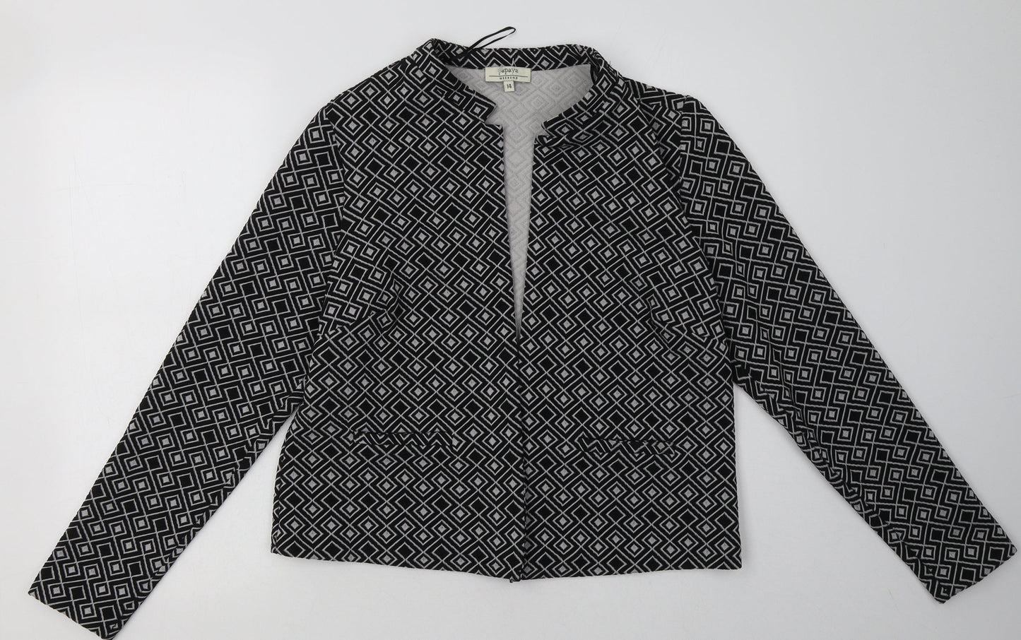 Matalan Womens Grey Geometric  Jacket Blazer Size 14