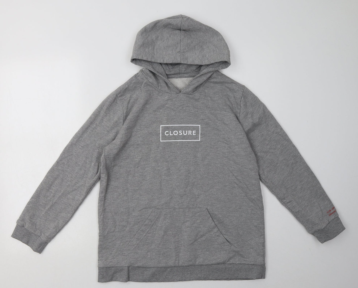 closure Womens Grey  Polyester Pullover Hoodie Size S  Pullover