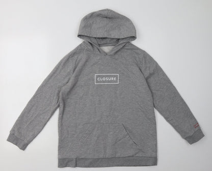 closure Womens Grey  Polyester Pullover Hoodie Size S  Pullover