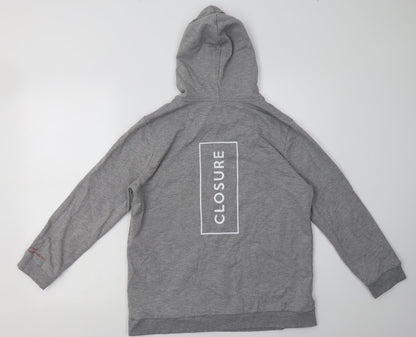 closure Womens Grey  Polyester Pullover Hoodie Size S  Pullover