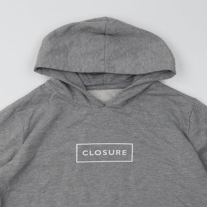closure Womens Grey  Polyester Pullover Hoodie Size S  Pullover