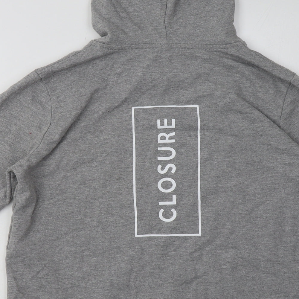 closure Womens Grey  Polyester Pullover Hoodie Size S  Pullover