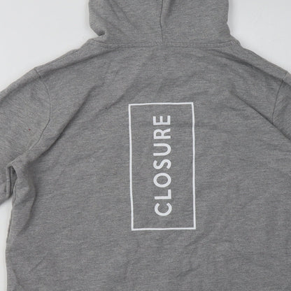 closure Womens Grey  Polyester Pullover Hoodie Size S  Pullover