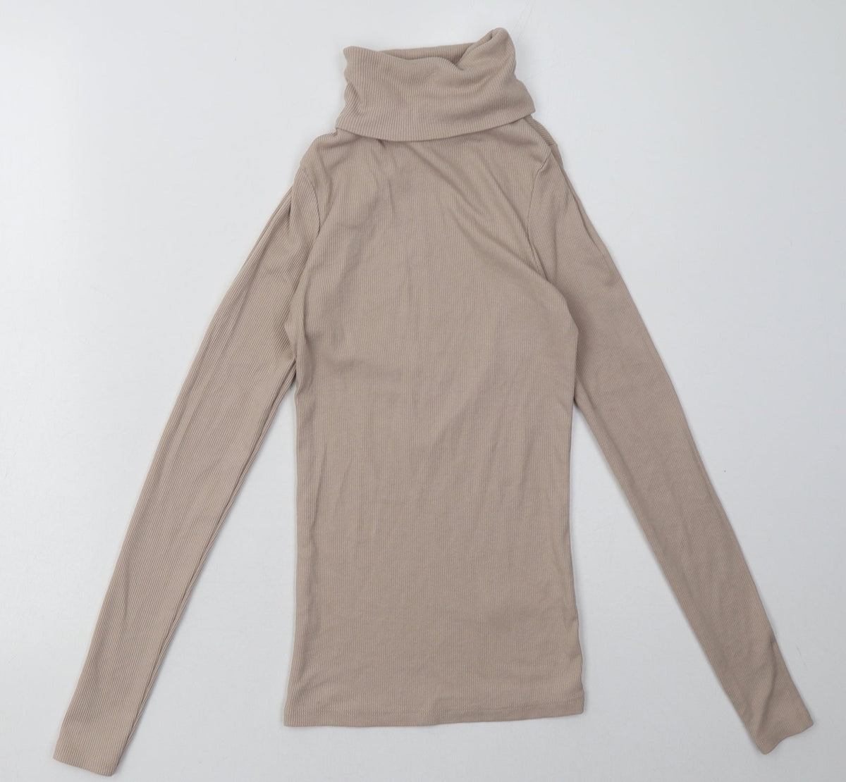 Additional front view of New Look women’s beige polyester pullover sweatshirt, size UK 10, pullover